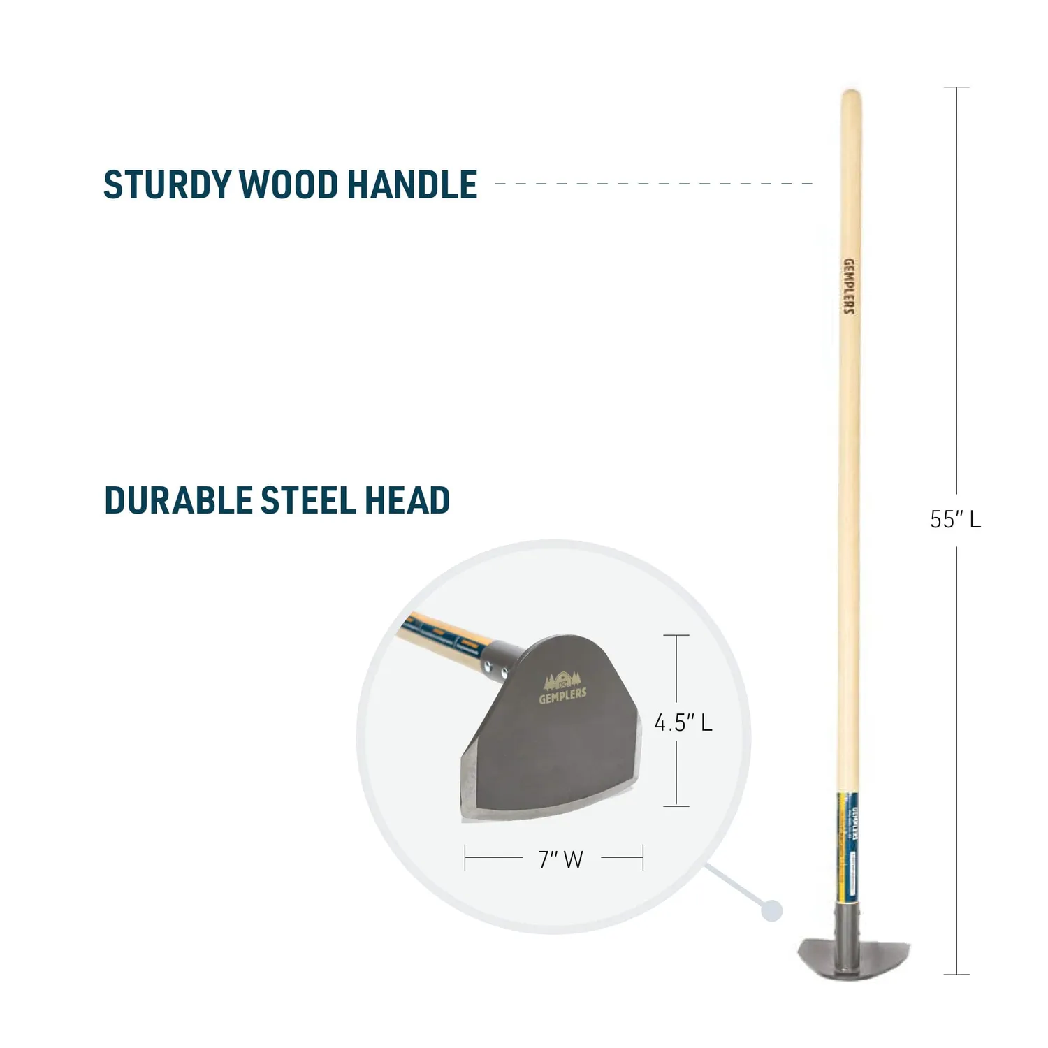 Gemplers Field Hoe tuinschoffel 7 inch houten steel wieden