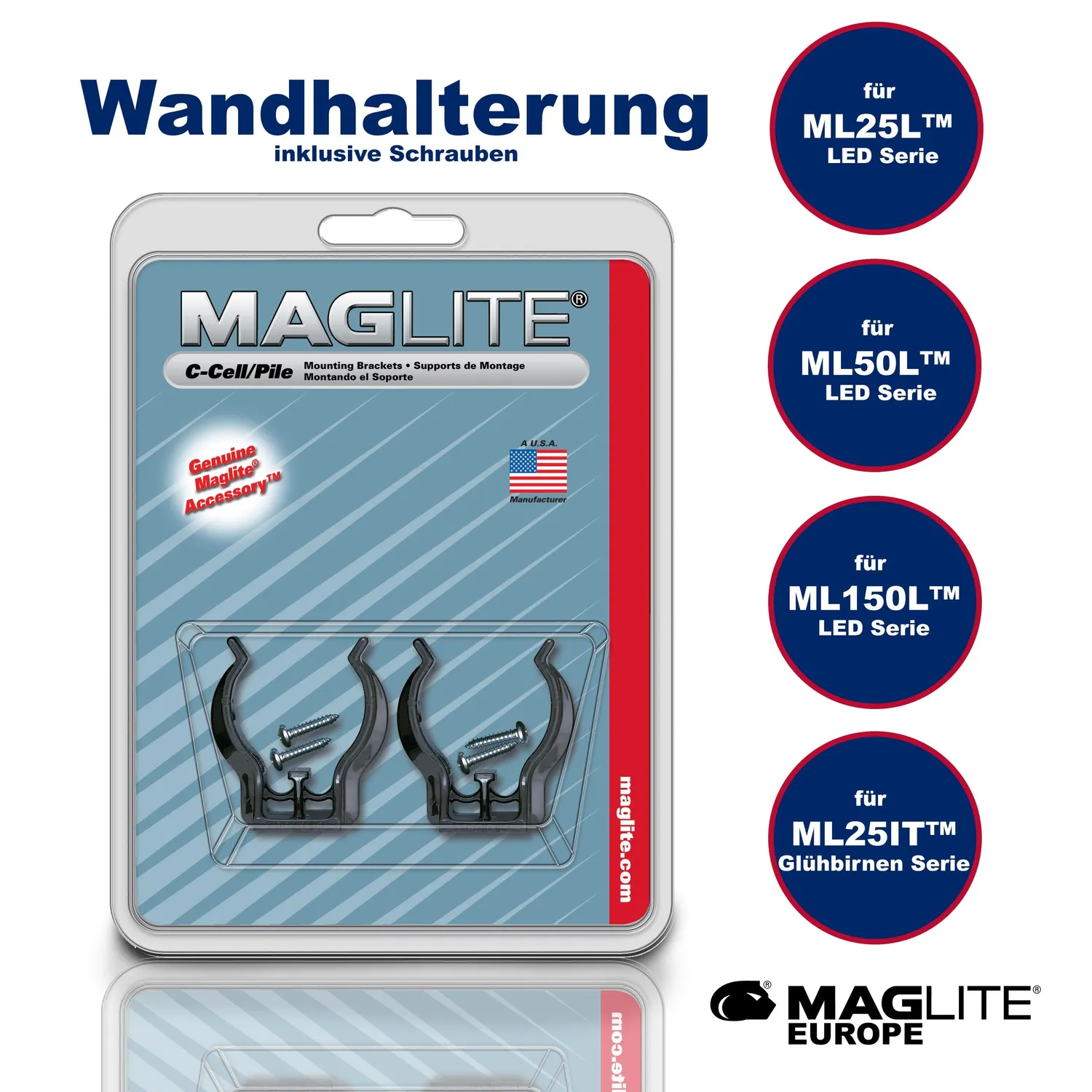 Mag-Lite Mini Maglite AA wandhouder houder AA-cellen
