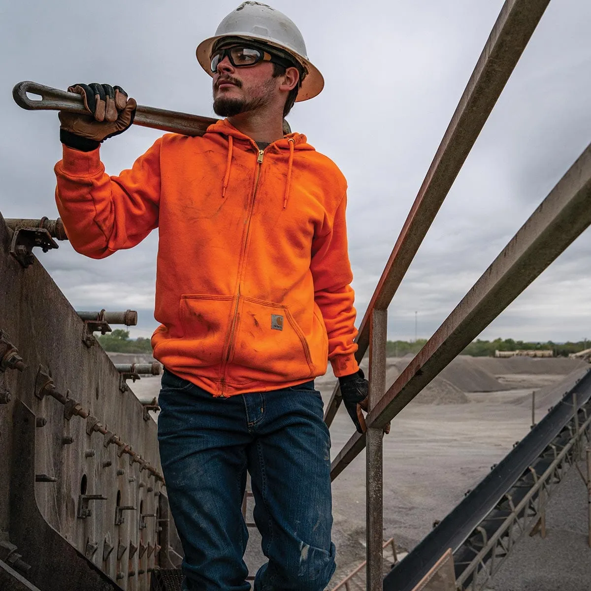 Carhartt K122EV Enhanced Visibility hi-vis hoodie full-zip