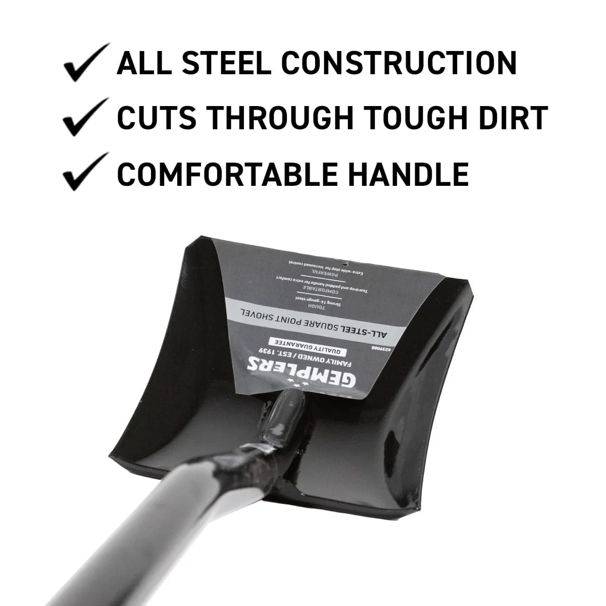 Gemplers All-Steel Square Point spade 48 inch staal