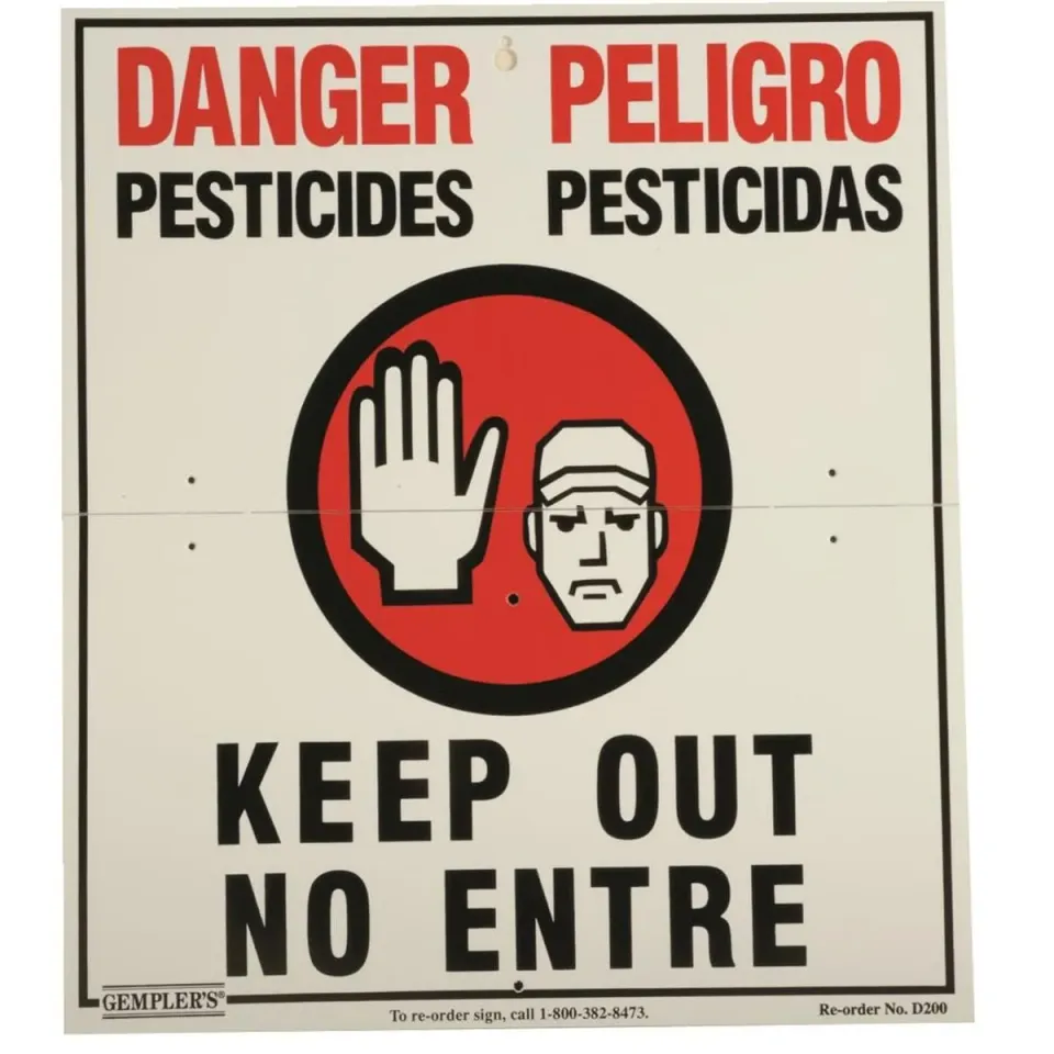 Gemplers Danger Pesticides Keep Out klapbord tweetalig 16x14 inch