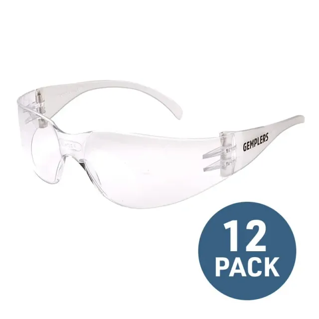 Gemplers Wraparound veiligheidsbril helder 12-pack