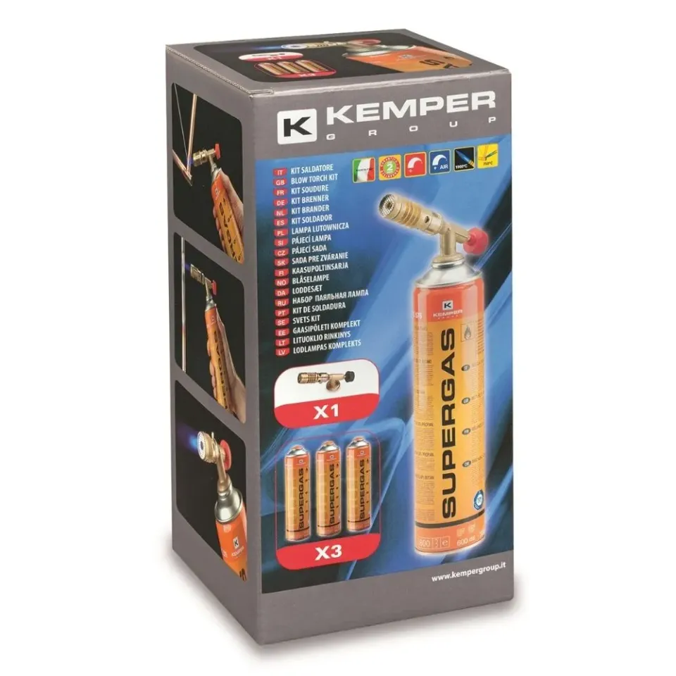 Kemper Group 1047SET gassoldeerbout met 3 patronen butaan