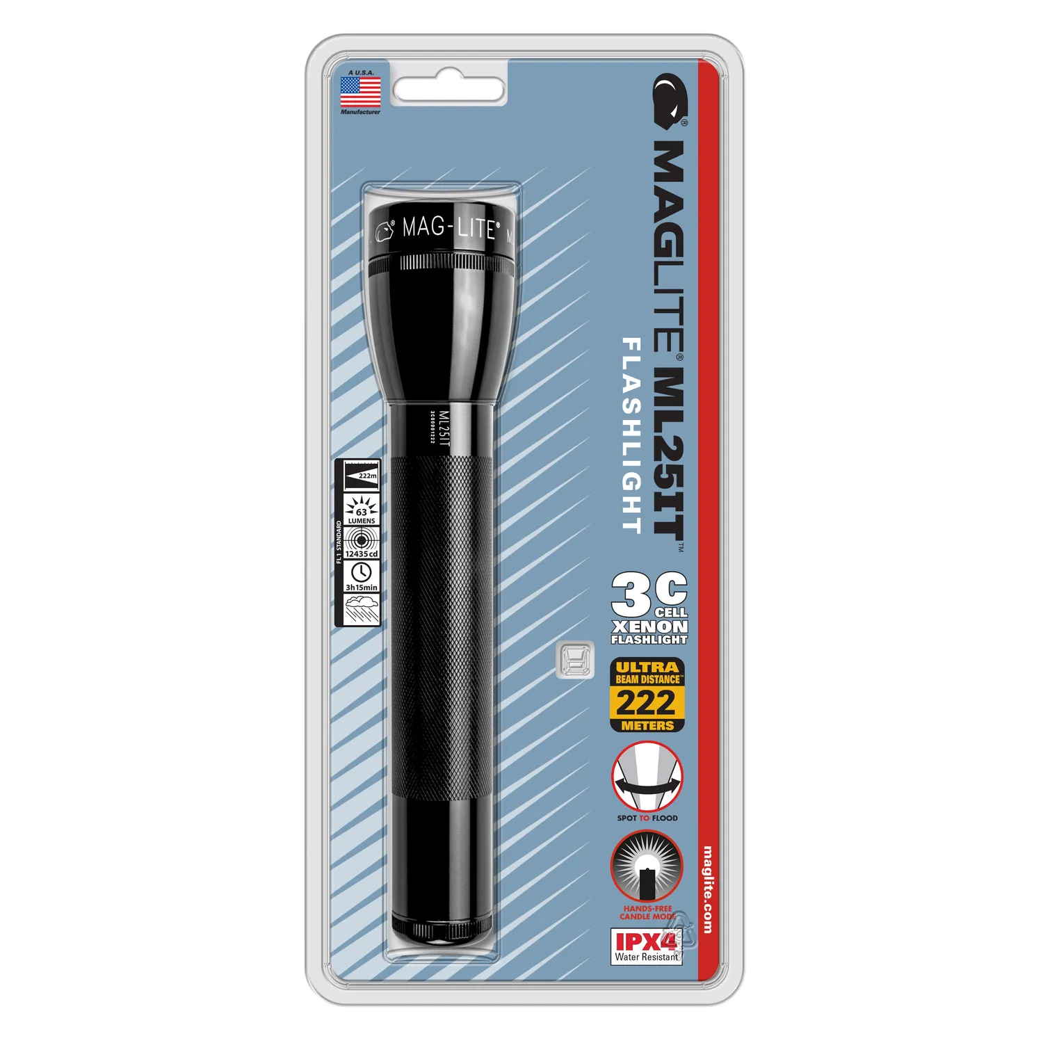 Maglite ML25IT 3C gloeilamp zaklamp zwart karton
