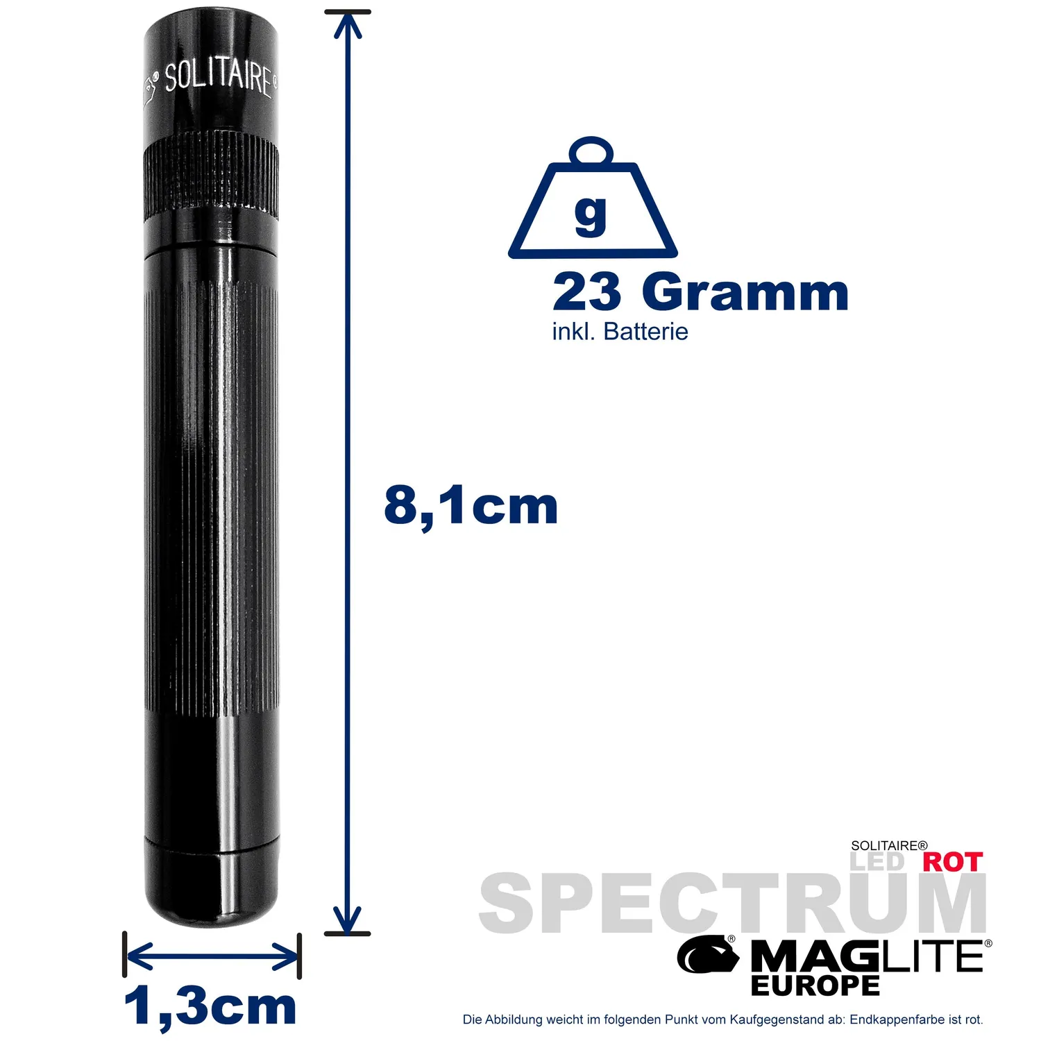 Mag-Lite Spectrum Solitaire zaklamp rood 1x AAA 33 lumen