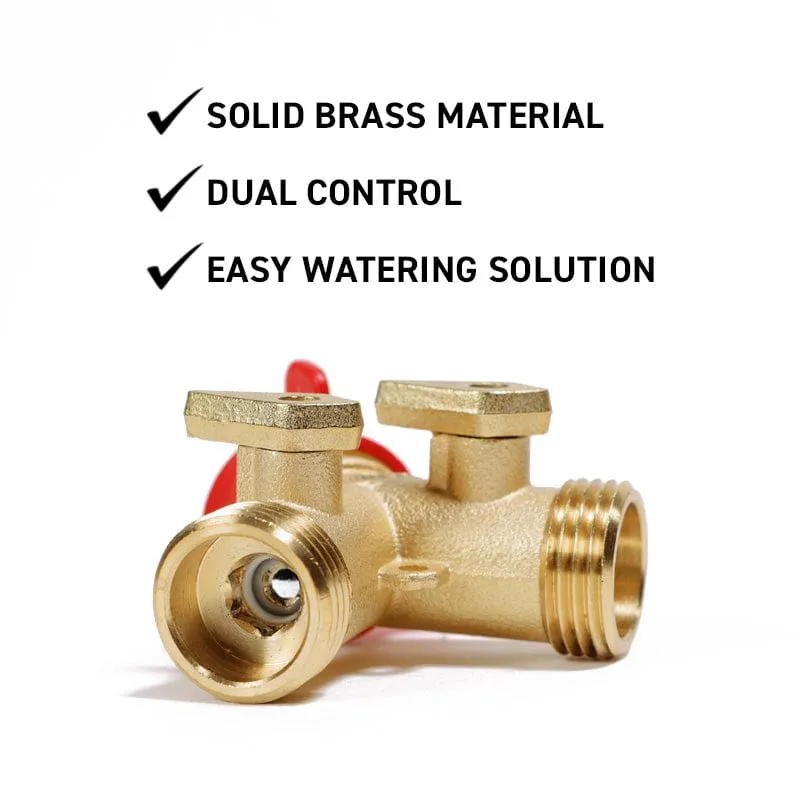 Gemplers Brass Dual Shut-Off slangverdeler messing 3/4 inch