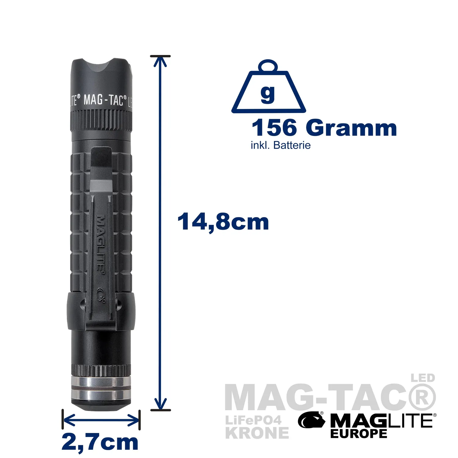Mag-Lite Mag-Tac oplaadbare zaklamp kroonrand 740 lumen