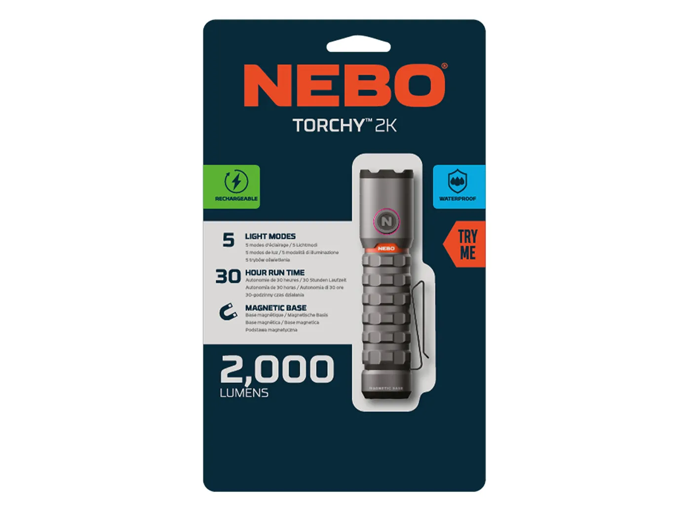 Nebo Torchy 2K USB-C zaklamp 2000 lumen
