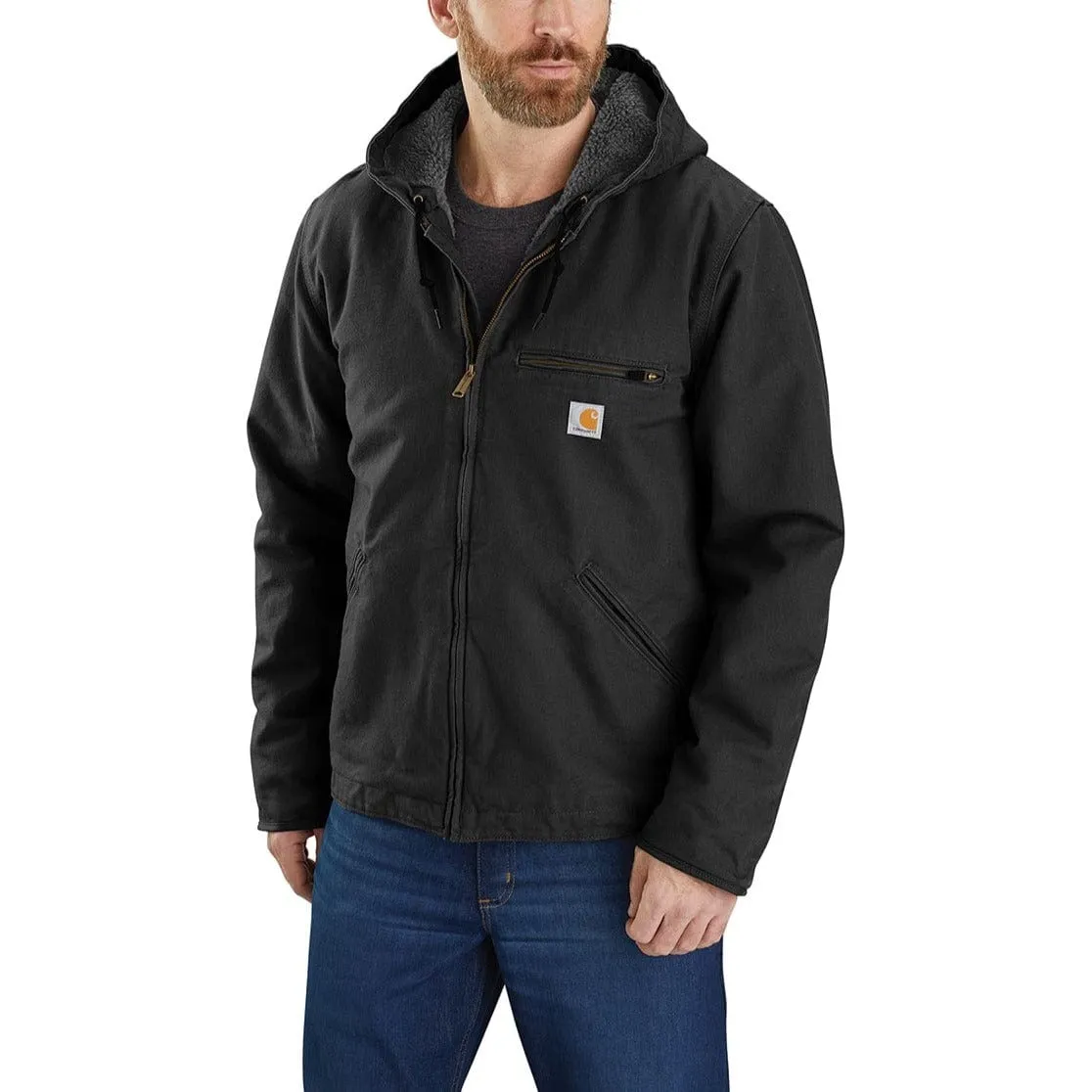 Carhartt J141 Sherpa werkjas relaxed fit bruin L gevoerd
