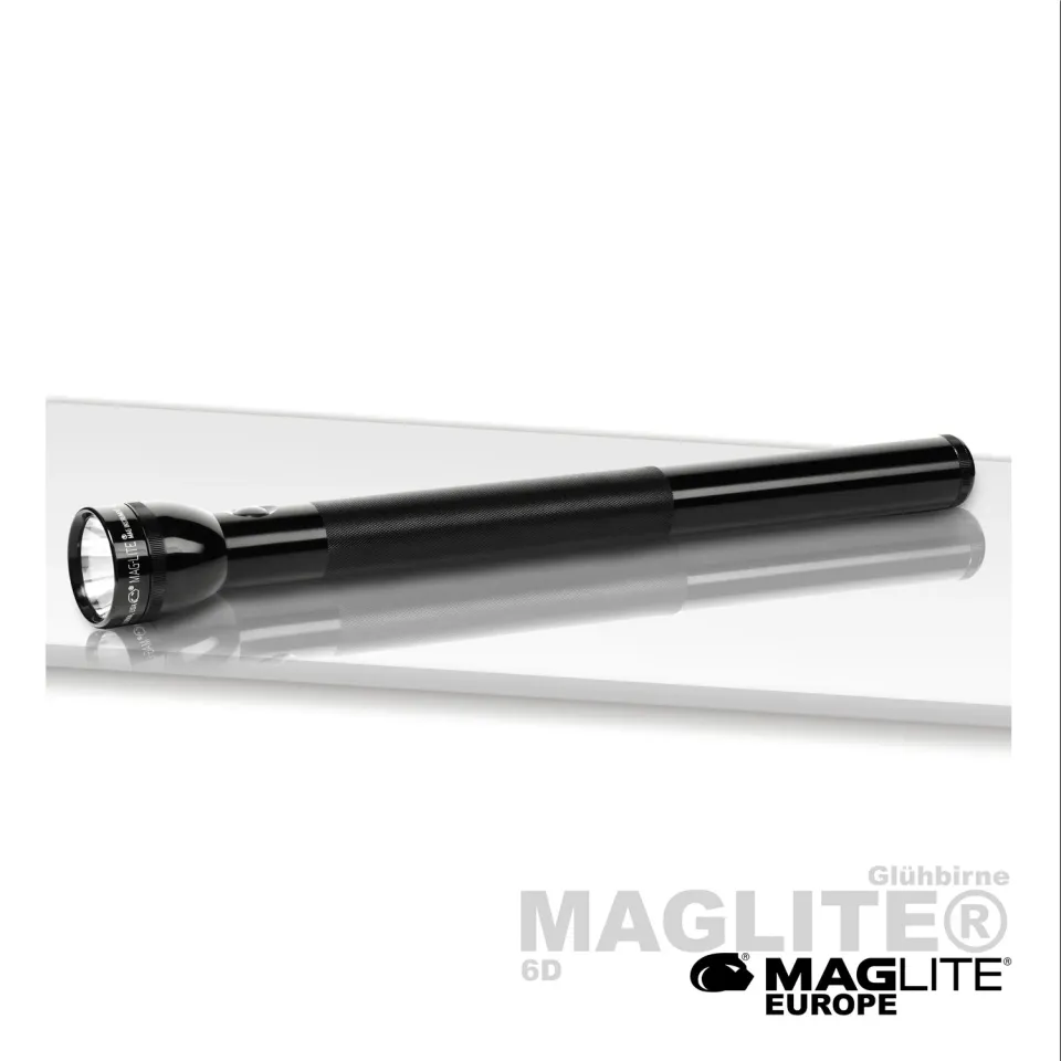 Mag-Lite Classic 6-Cell D zaklamp zwart gloeilamp
