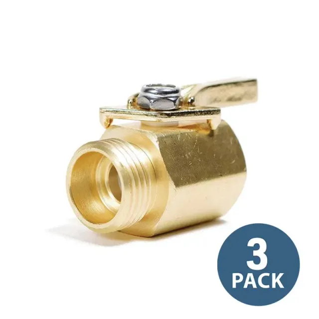 Gemplers messing afsluiter 3/4 inch slang 3 stuks