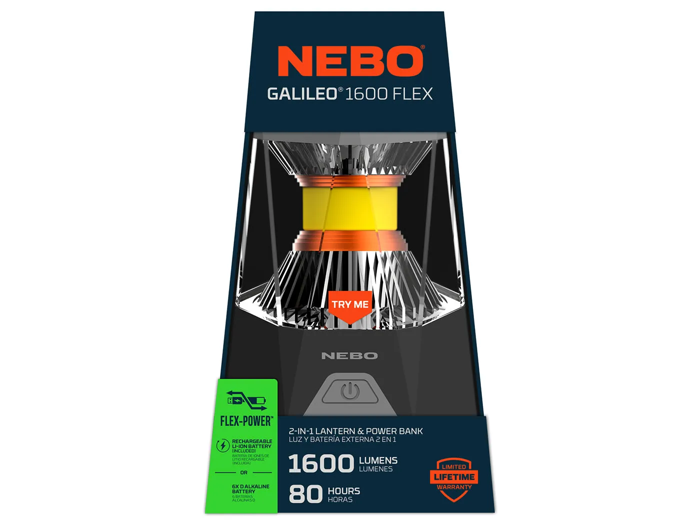 Nebo Galileo 1600 Flex lantaarn 1600 lumen powerbank