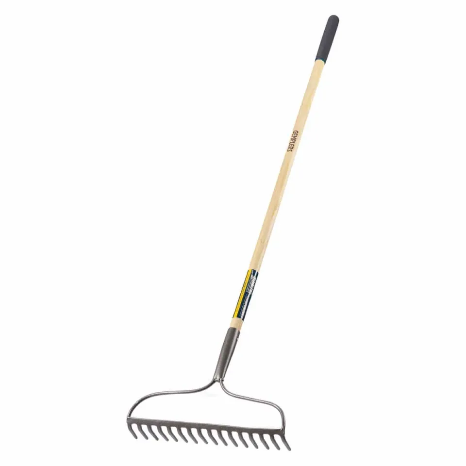 Gemplers tuin hark gesmeed 16 tanden houten steel sterk