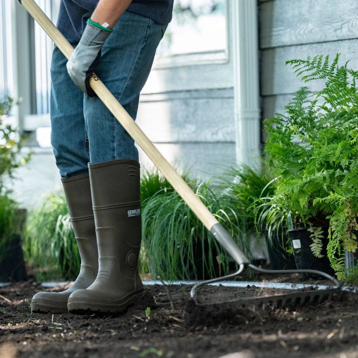 Gemplers tuin hark gesmeed 16 tanden houten steel sterk