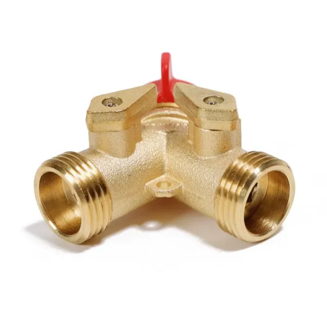 Gemplers Brass Dual Shut-Off slangverdeler messing 3/4 inch