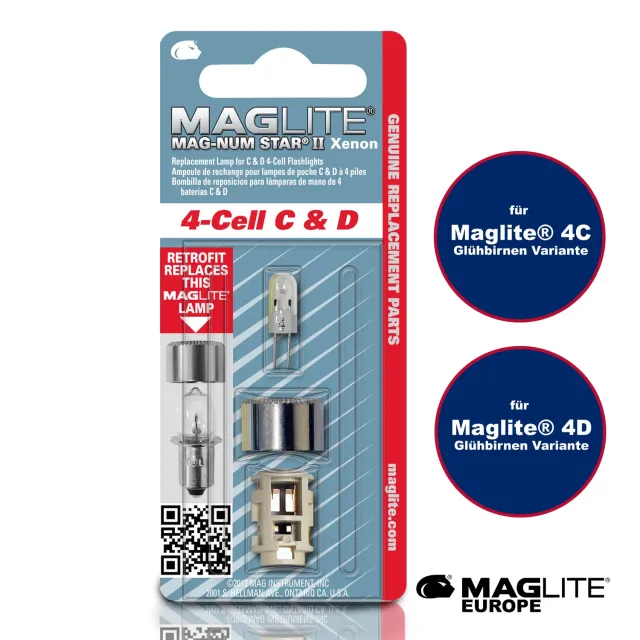 Maglite 4C 4D Xenon vervangingslamp MAG-NUM STAR II