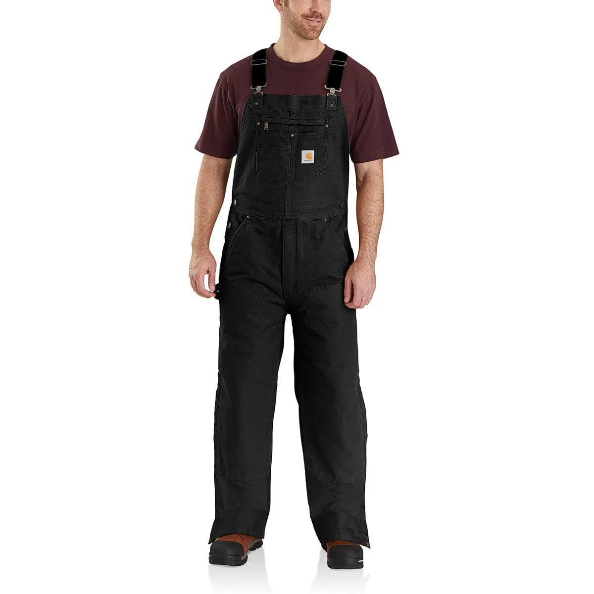 Carhartt Loose Fit Washed Duck Bib Overall gevoerd