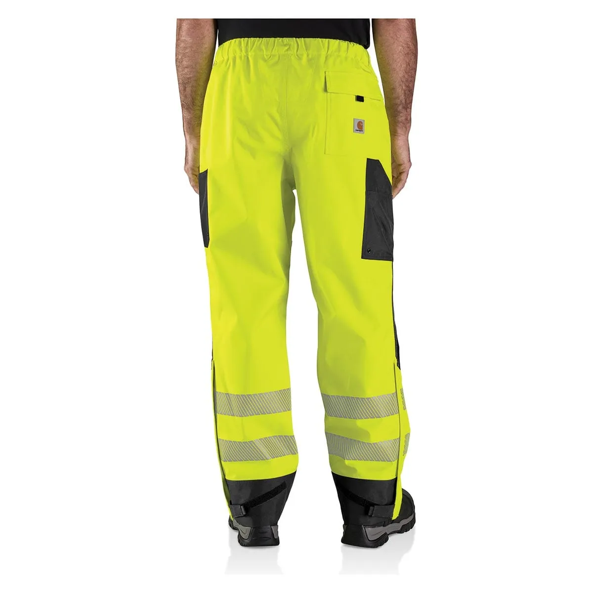 Carhartt Storm Defender ANSI Class E regenbroek Brite Lime