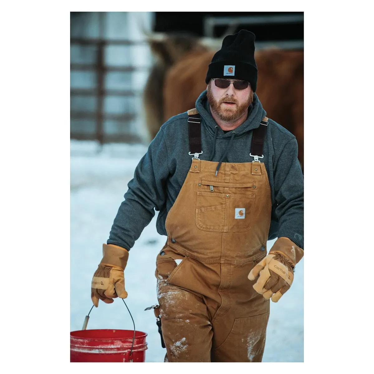 Carhartt Loose Fit Washed Duck Bib Overall gevoerd