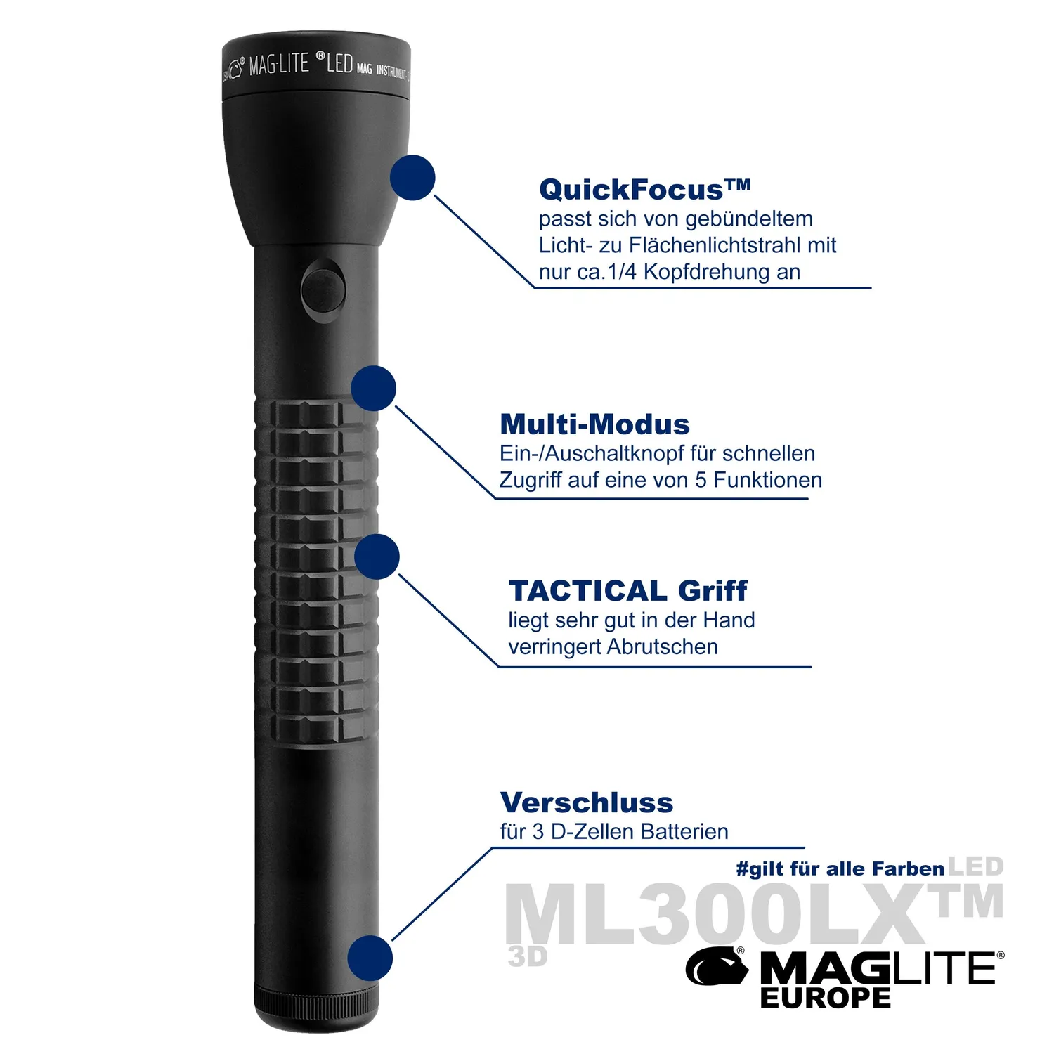 Maglite ML300LX 3D LED zaklamp zwart 746 lumen