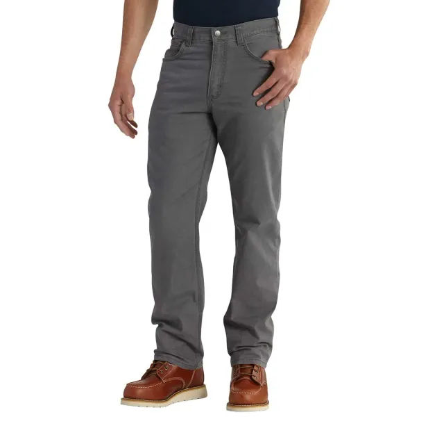 Carhartt Rugged Flex werkbroek canvas relaxed fit gravel