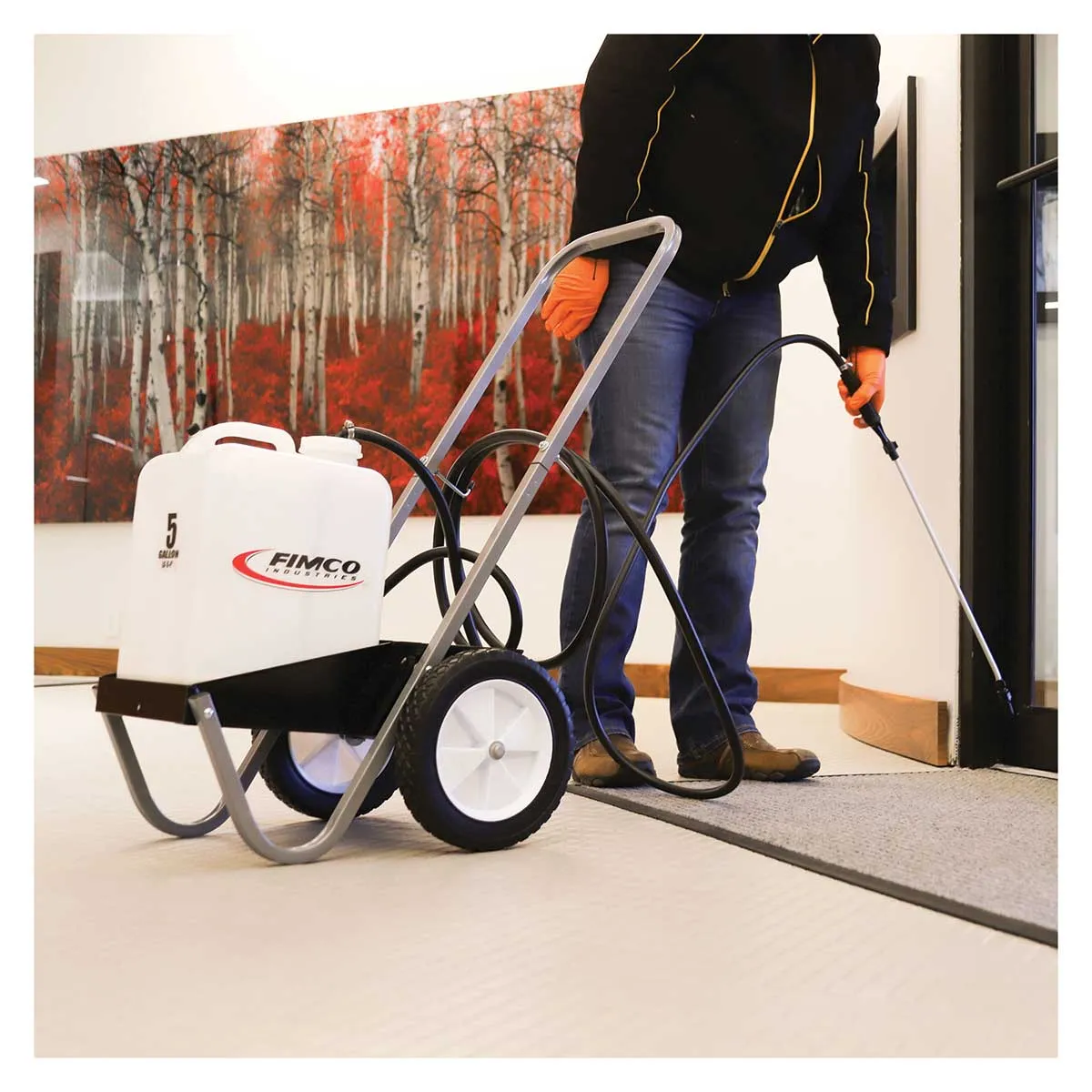 Fimco 5-Gallon 12V drukspuit 19 liter met wagen accu