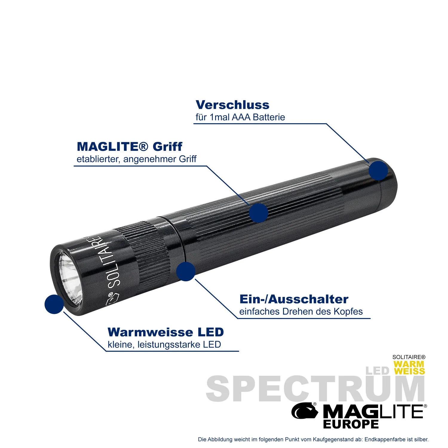 Mag-Lite Spectrum Solitaire warmwit zaklampje 1x AAA