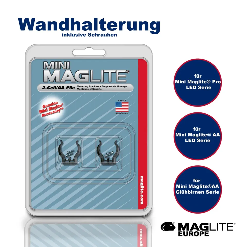 Mag-Lite Mini Maglite AA wandhouder houder AA-cellen
