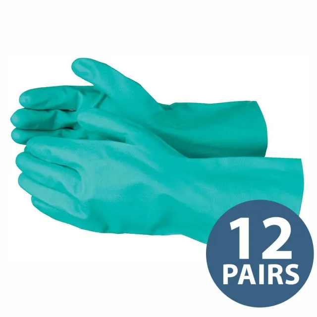 Gemplers Nitril werkhandschoenen chemisch 15-mil 12 paar 33cm