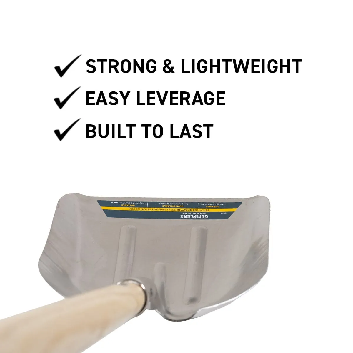 Gemplers aluminium schep lange steel 130 cm schepblad licht
