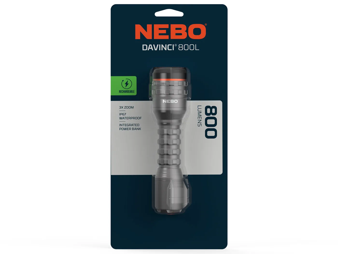 Nebo Davinci 800L zaklamp oplaadbaar 800 lumen