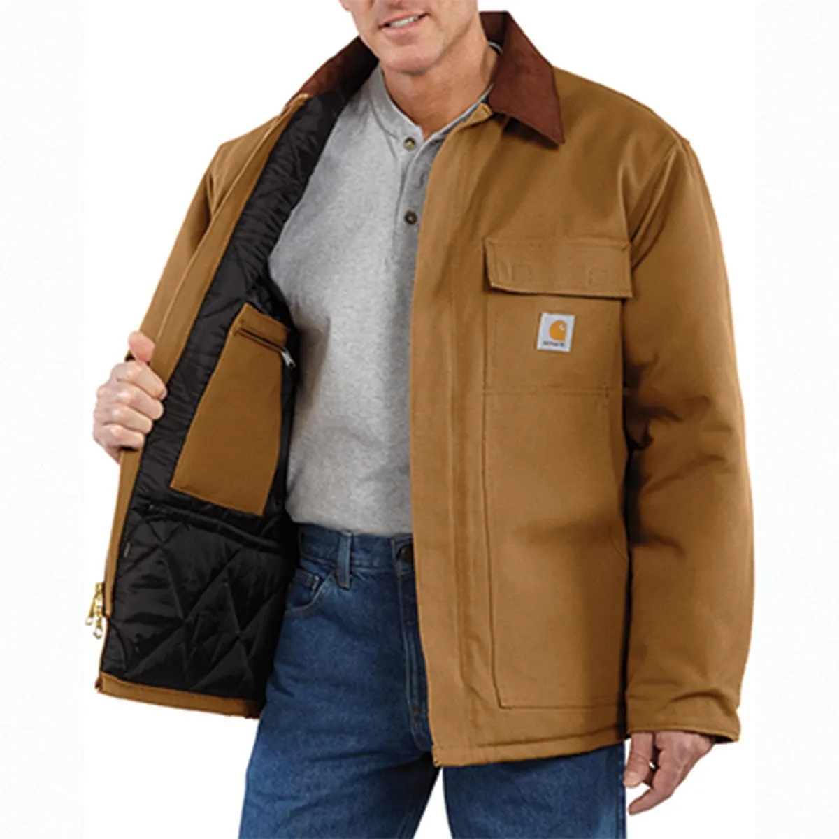 Carhartt C003 Loose Fit Firm Duck winterjas gevoerd zwart