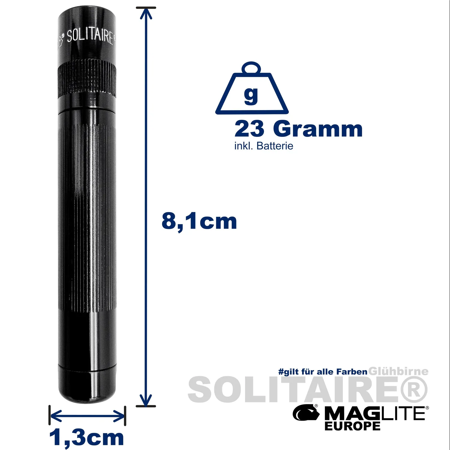 Maglite Solitaire Classic zaklamp zwart 2 lumen