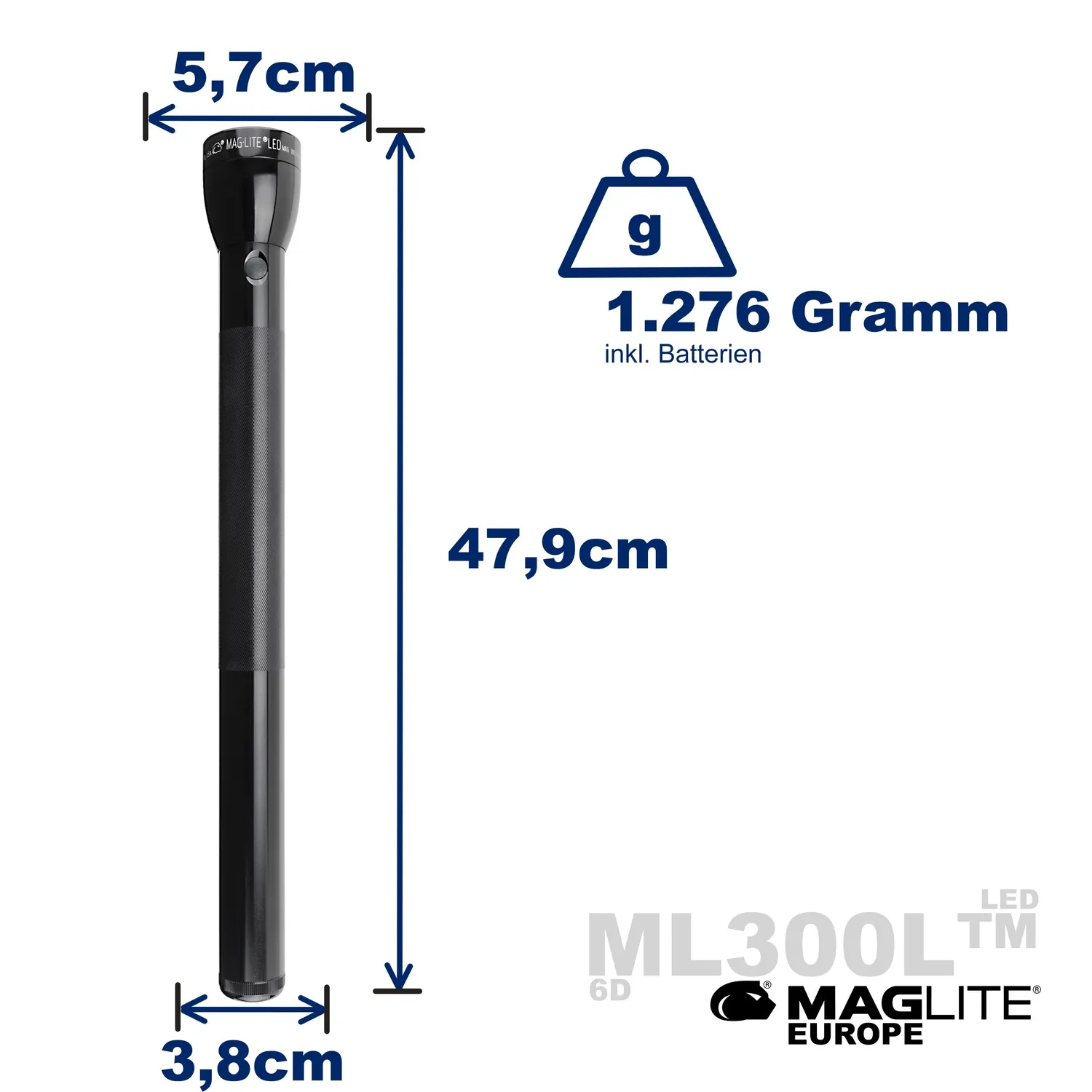 Maglite ML300L 6D LED zaklamp 694 lumen zwart