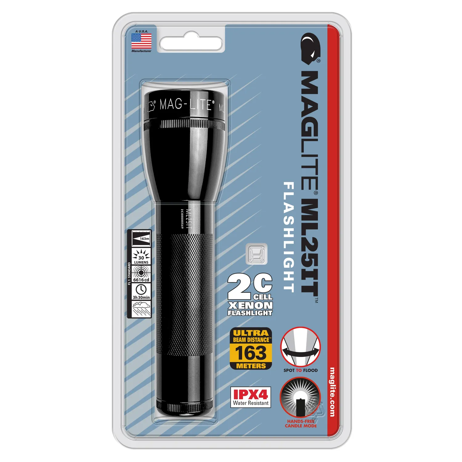 Maglite ML25IT 2C gloeilamp zaklamp zwart karton
