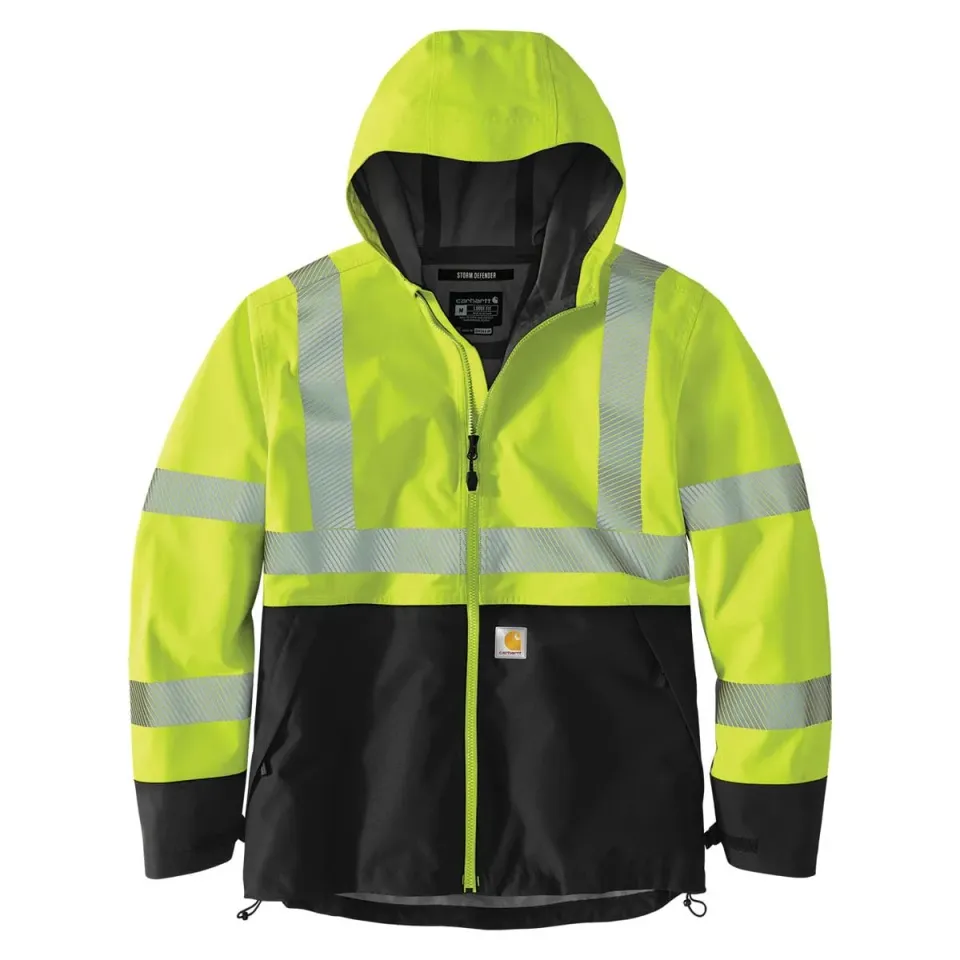 Carhartt Storm Defender hi-vis regenjas brite lime licht