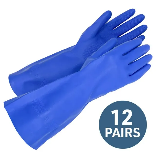 Gemplers Nitril chemische handschoenen 33 cm flock 12 paar