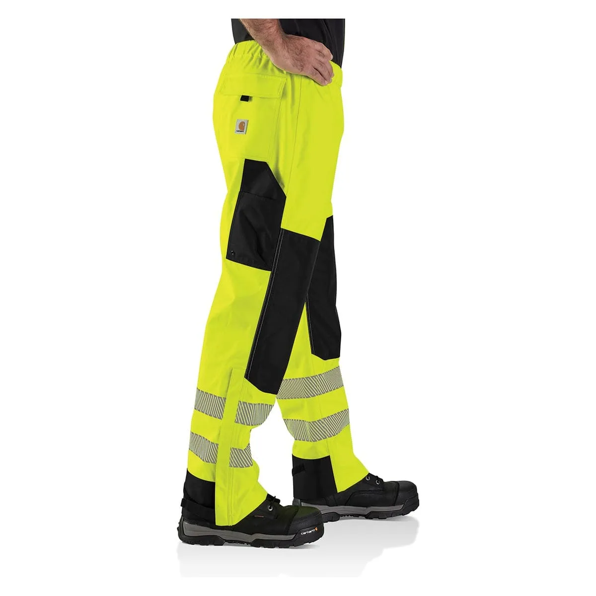 Carhartt Storm Defender ANSI Class E regenbroek Brite Lime