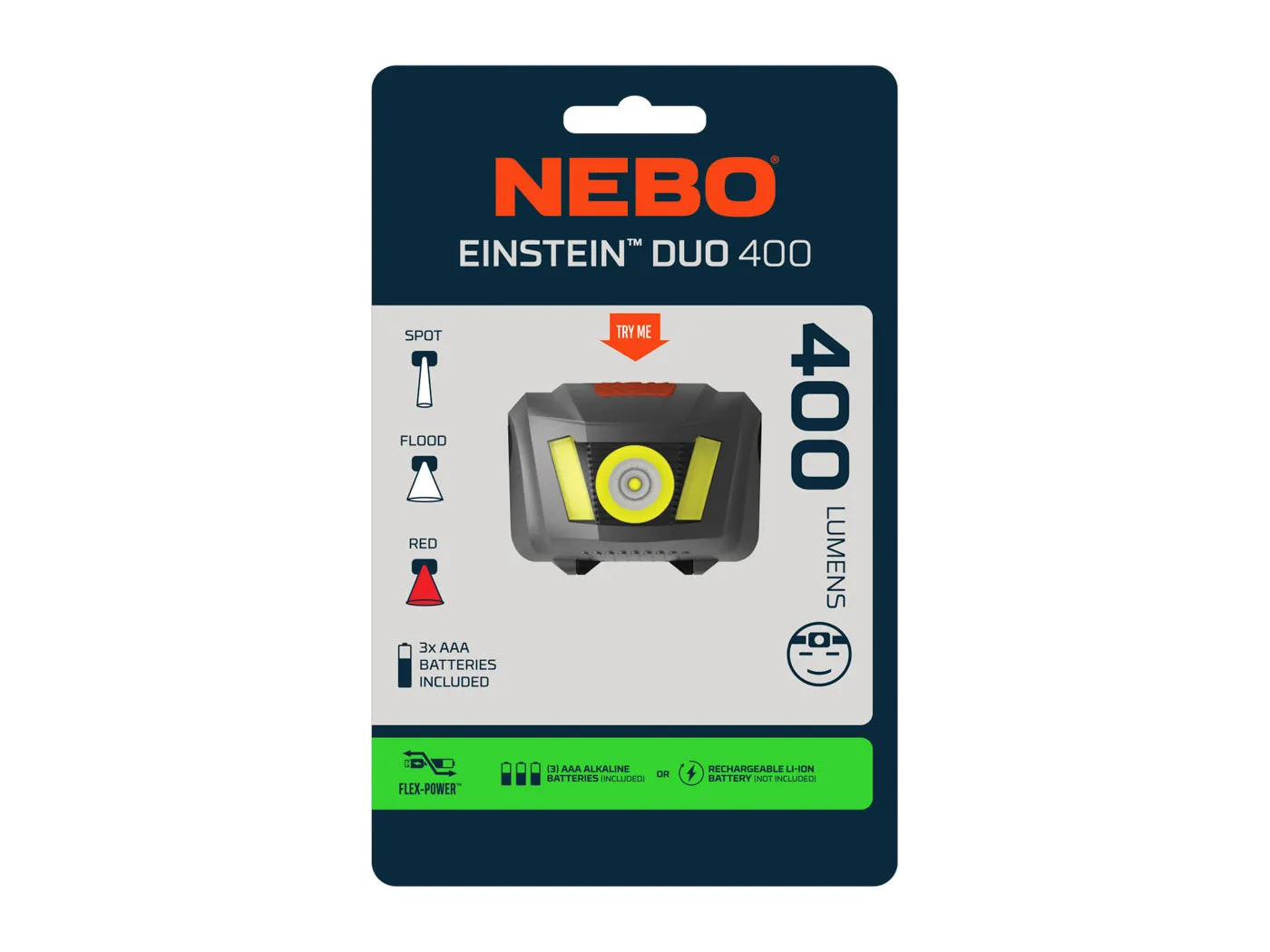 Nebo Einstein Duo 400 hoofdlamp 400 lumen rood licht