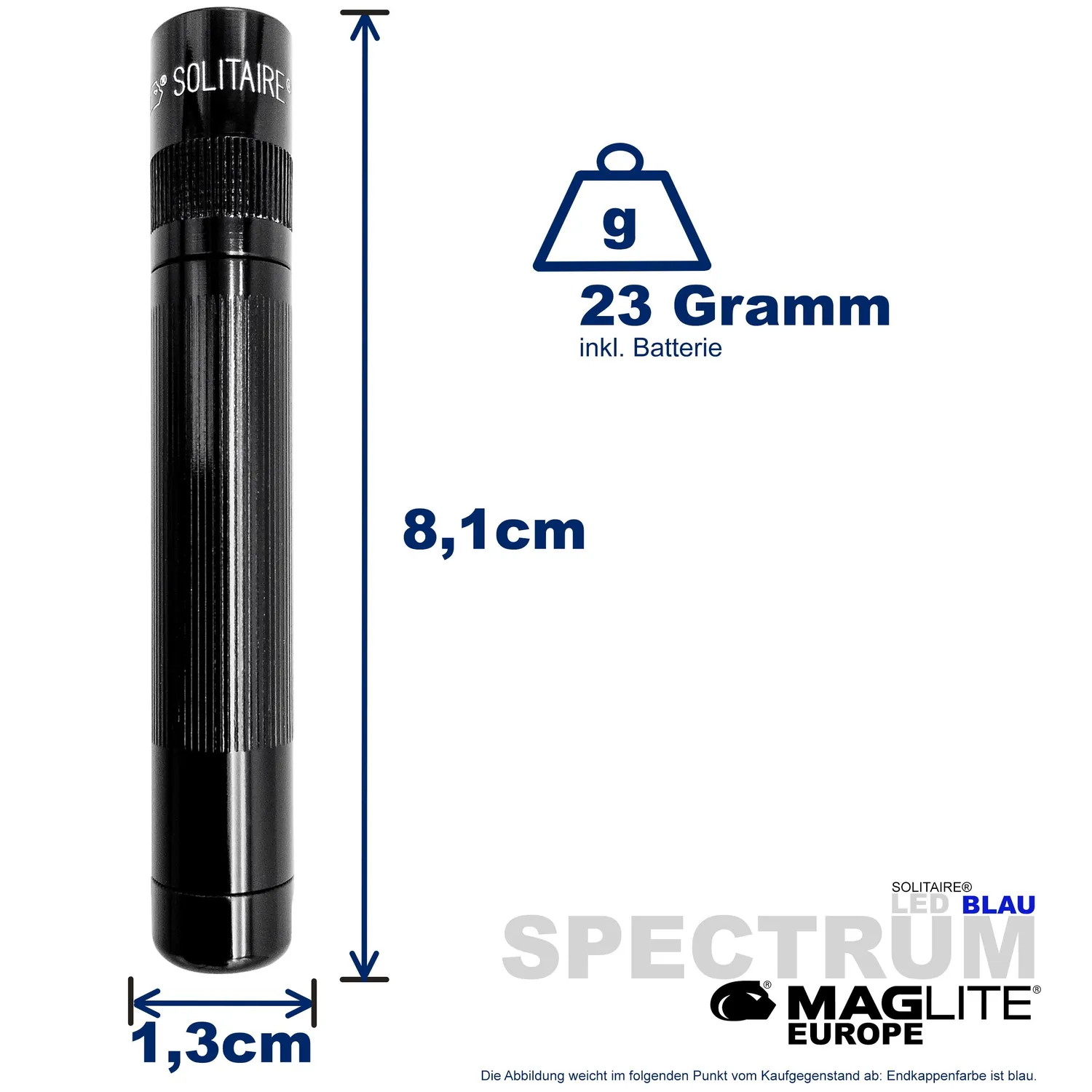 Maglite Spectrum Solitaire LED zaklamp blauw 14 lumen