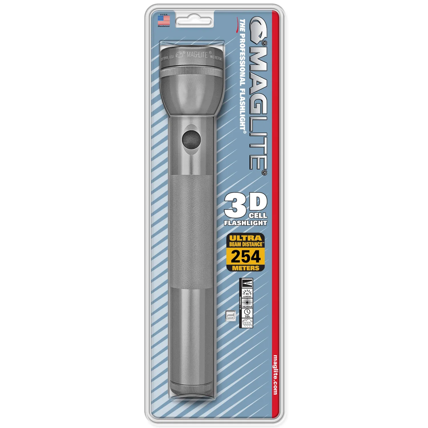 Mag-Lite Classic 3-Cell D zaklamp zwart gloeilamp