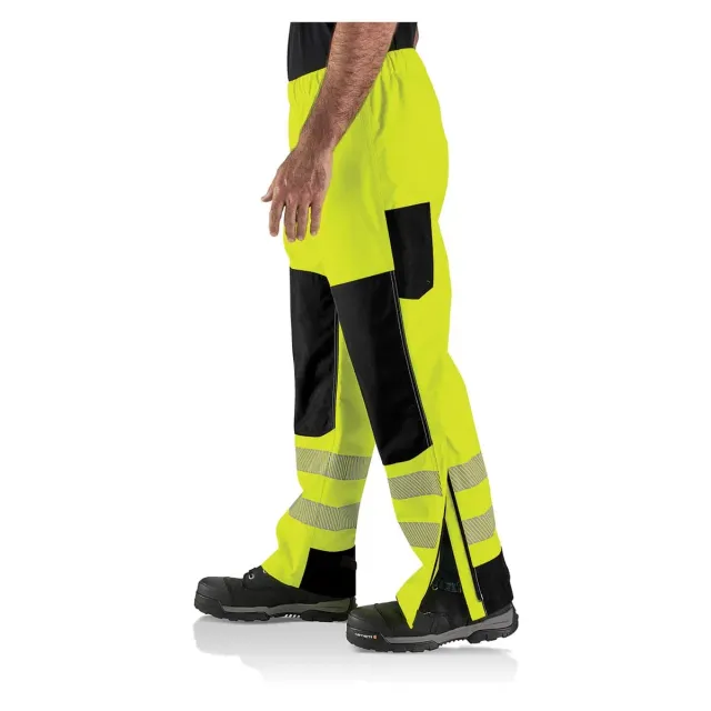 Carhartt Storm Defender ANSI Class E regenbroek Brite Lime