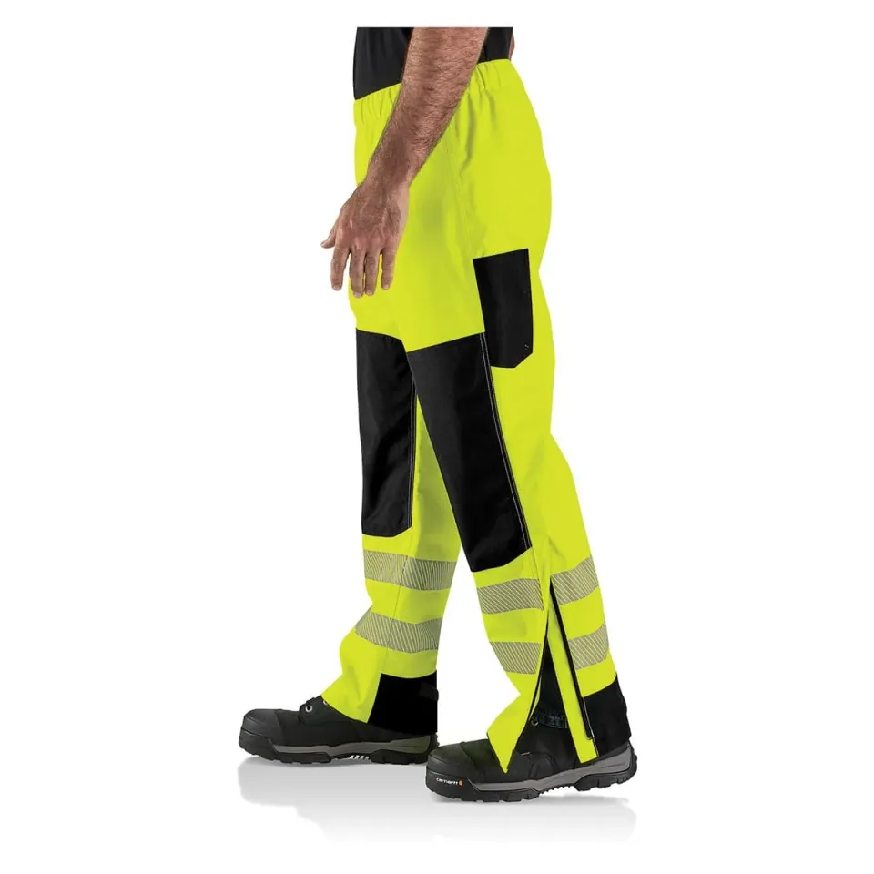 Carhartt Storm Defender ANSI Class E regenbroek Brite Lime