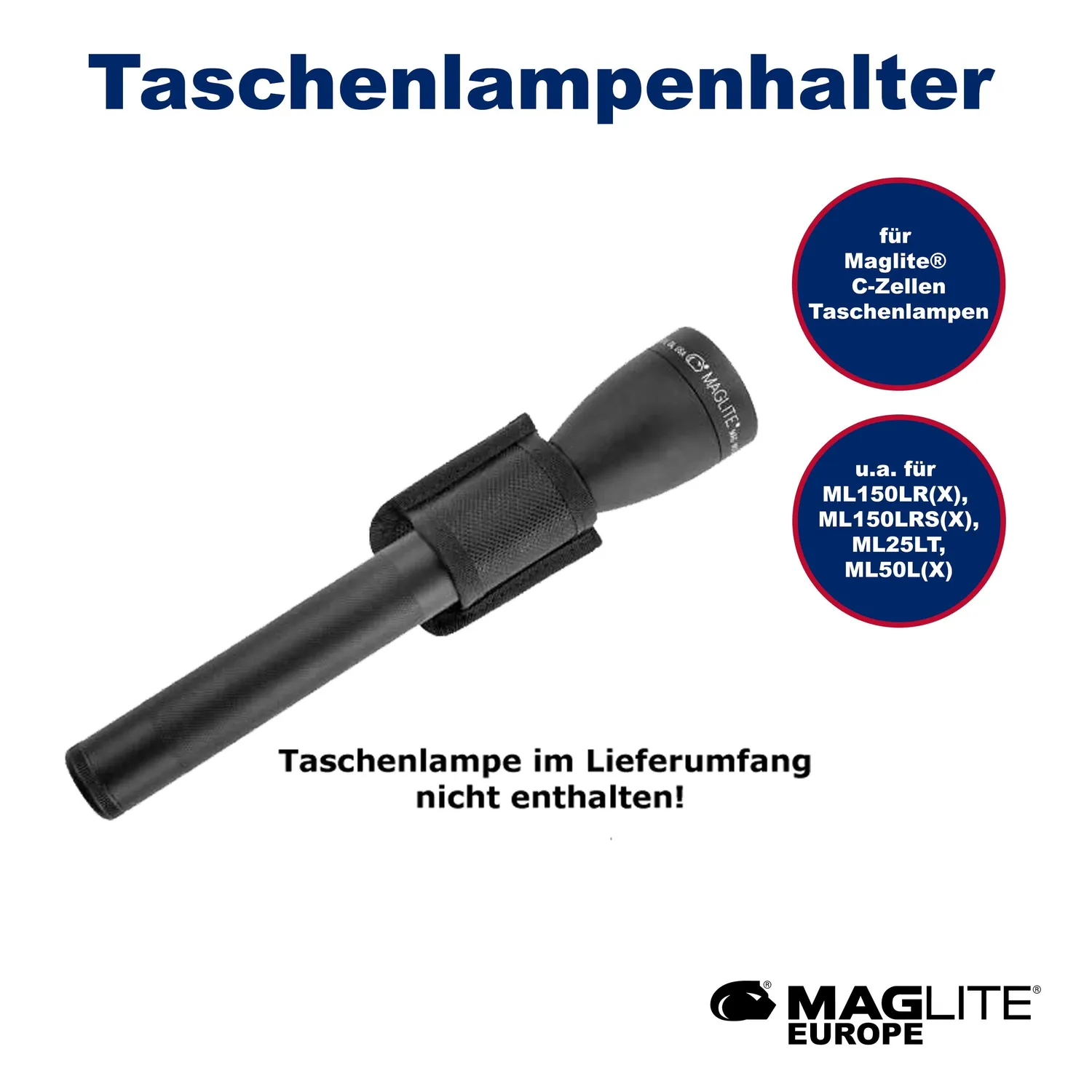 Maglite C-cell holster nylon riemhouder zwart