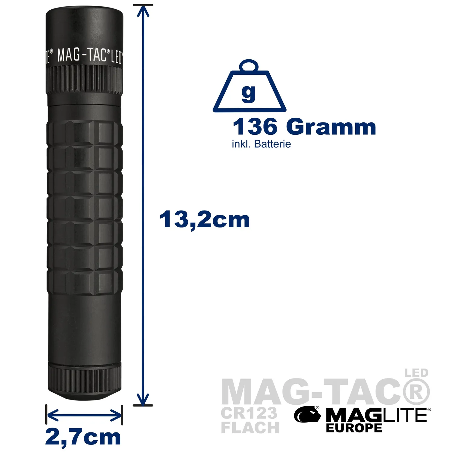 Maglite MAG-TAC CR123 LED zaklamp kroon zwart 310lm