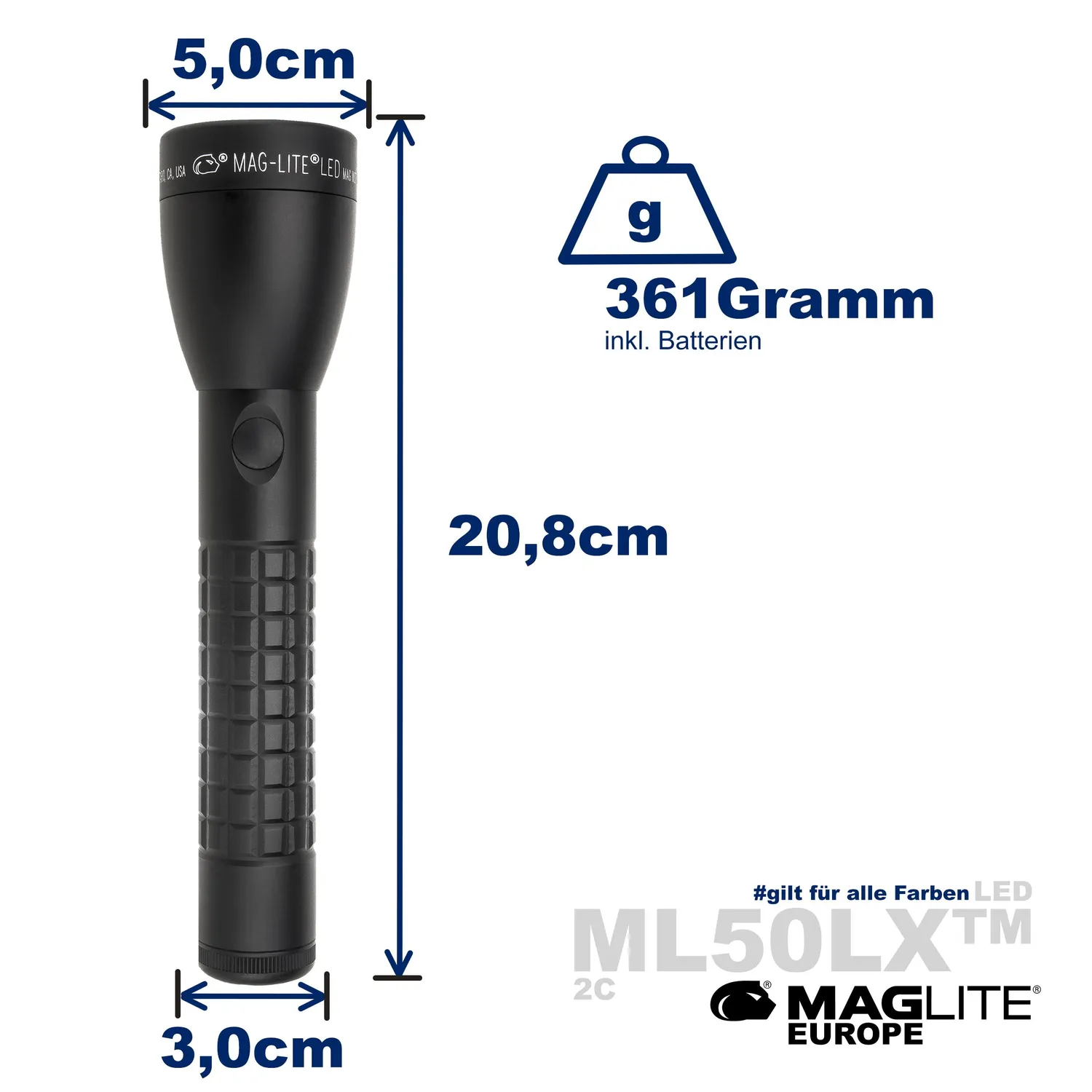 Maglite ML50LX 2C LED zaklamp zwart 466 lumen