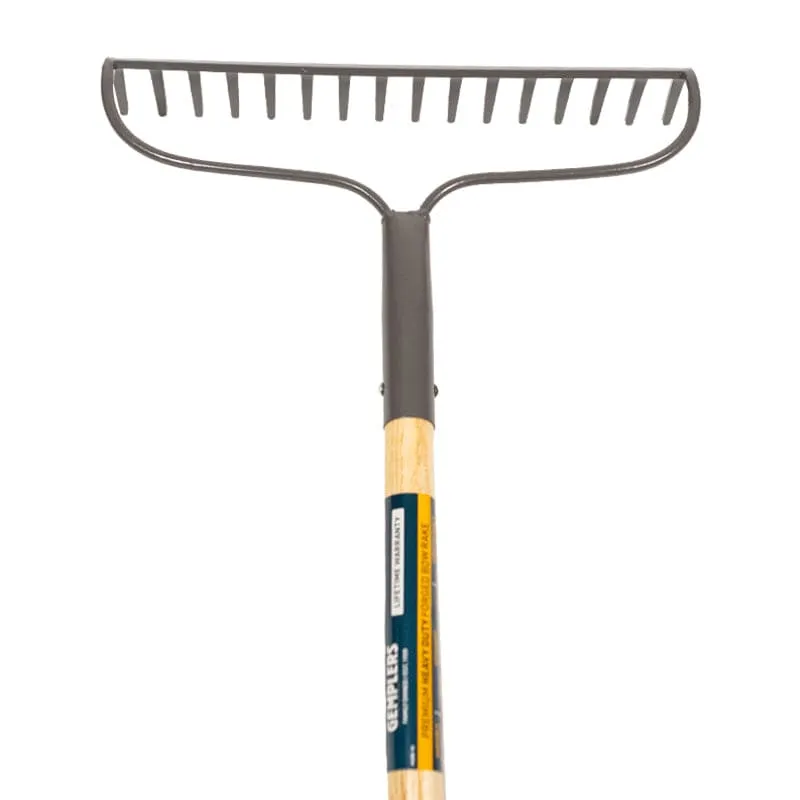 Gemplers tuin hark gesmeed 16 tanden houten steel sterk