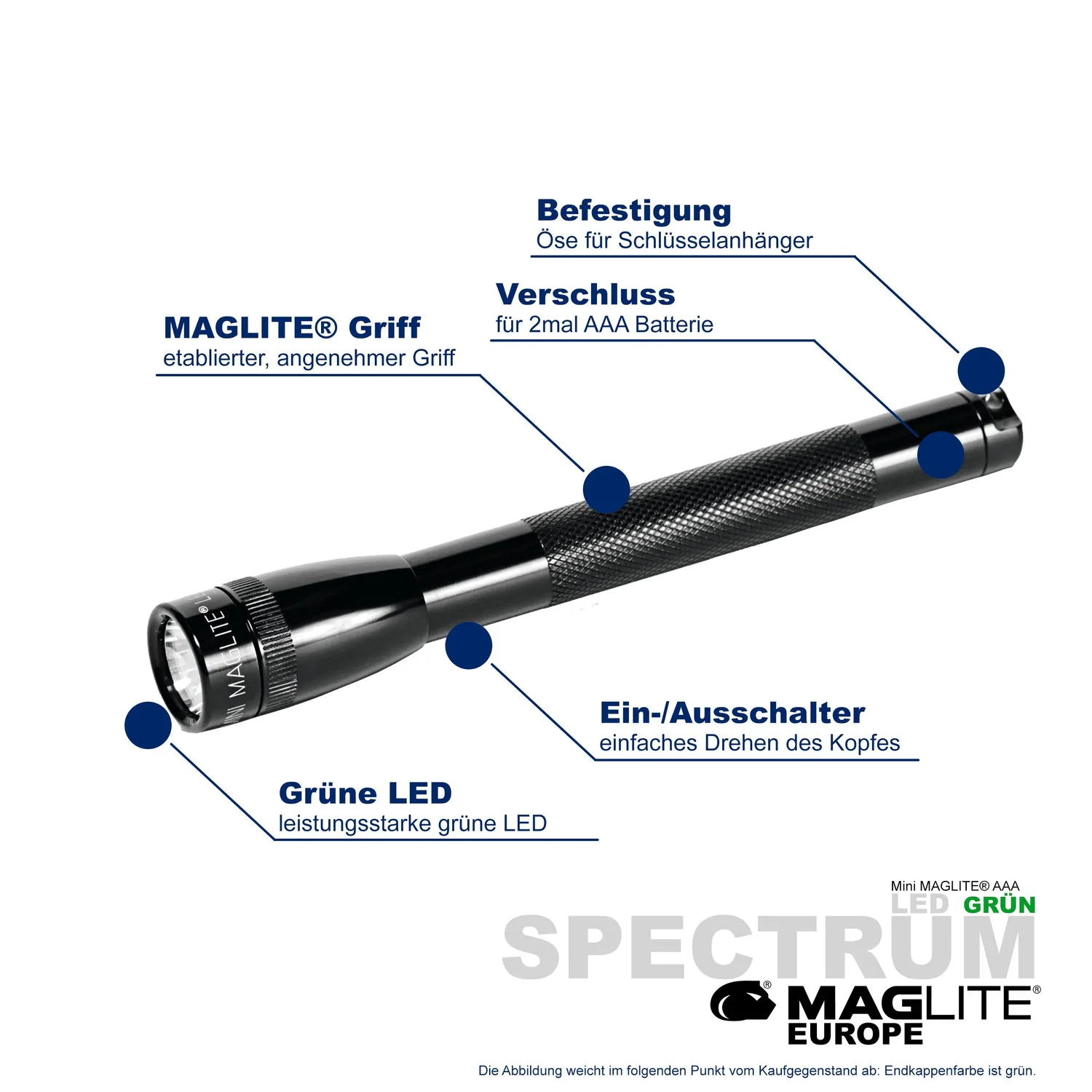 Mag-Lite Spectrum Solitaire zaklamp groen 1x AAA 30 lumen