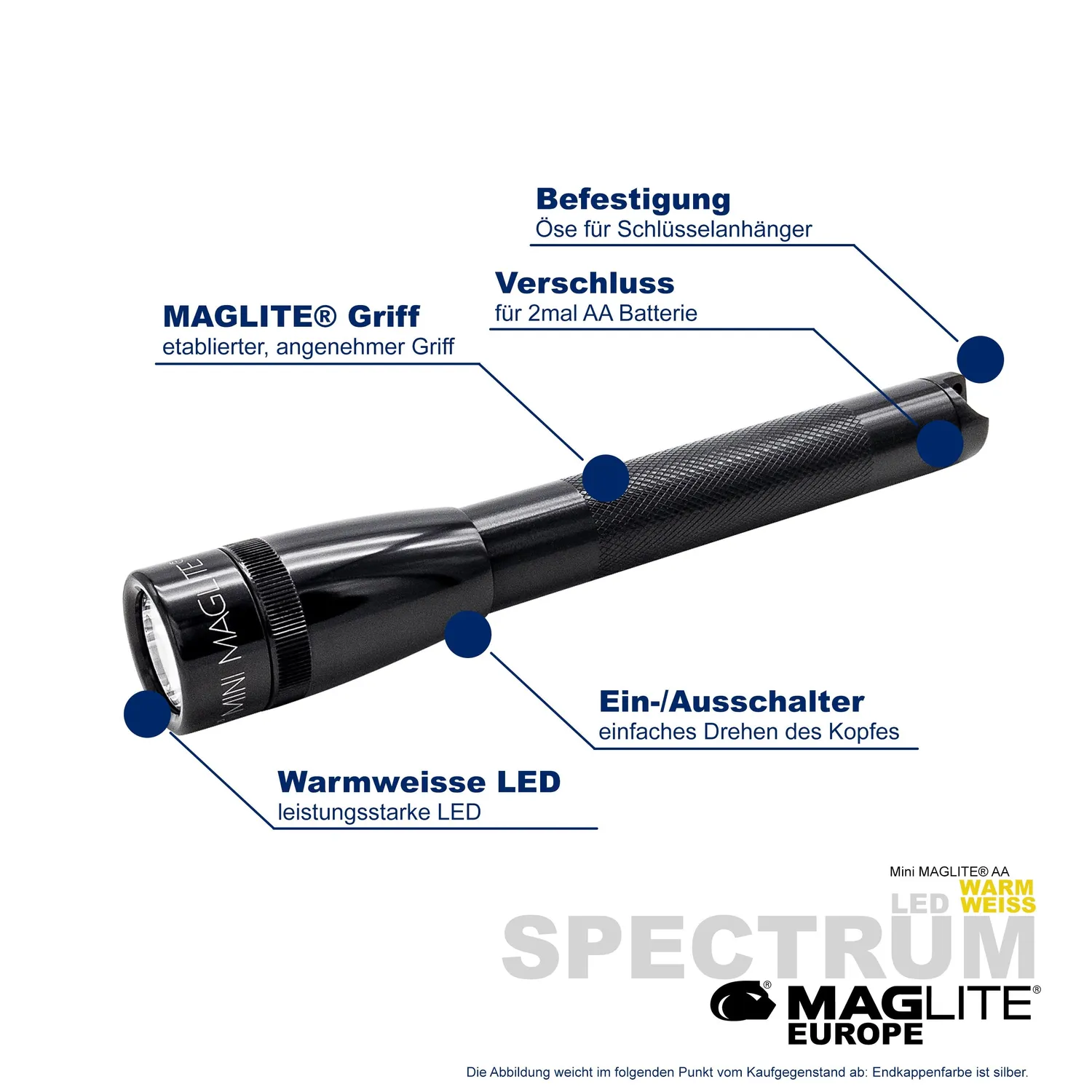 Mag-Lite Spectrum Solitaire warmwit zaklampje 1x AAA