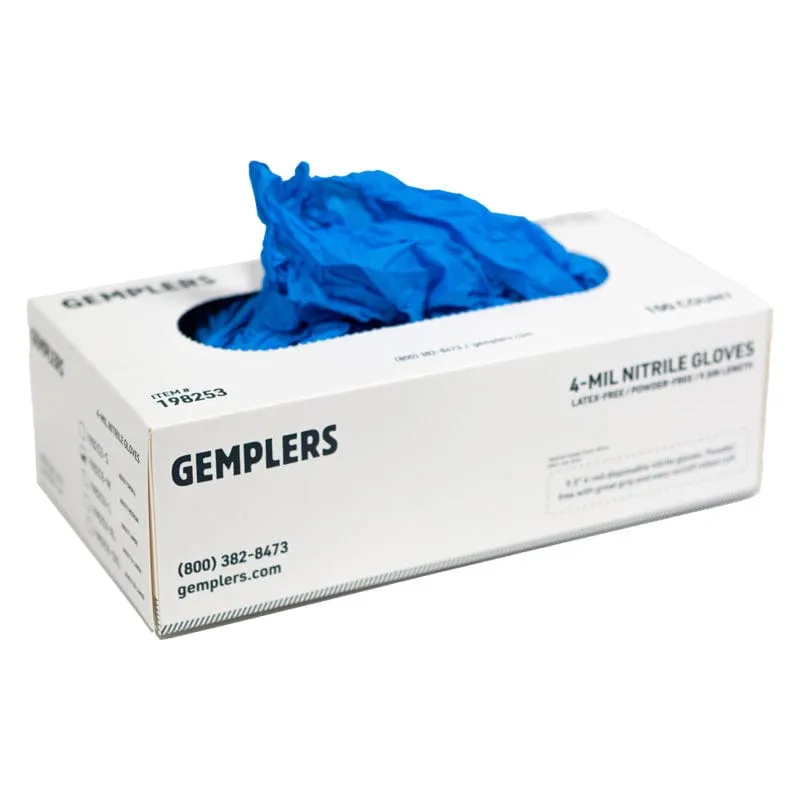 Gemplers 4-mil nitril wegwerphandschoenen L 100 stuks scheurvast